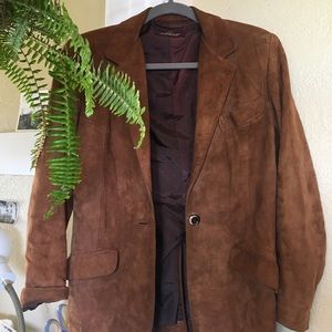 Brown Suede Blazer Jacket
